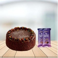 Chocolate Truffle Cake with Cadbury Silk Combo (1 kg Chocolate Truffle Cake With 3 Cadbury Dairy Milk Silk (60 gm))