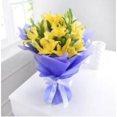 Yellow Lily Bouquet (5 Asiatic Lily Stems)