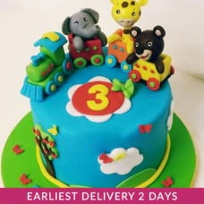 Animal Train Cake