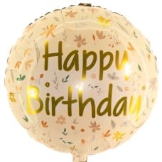 Happy birthday cream helium balloon (Happy Birthday cream balloon)