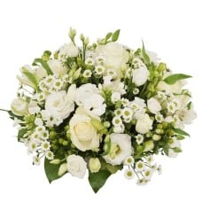 Biedermeier white flower arrangement from 25 cm (Biedermeier medium floral arrangement in white tones)