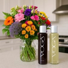 Luxury Wine floral gift (Wine flower gift + Box small)