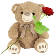 Drizzle teddy bear approx. 30cm tall (Brown teddy bear with new grays)