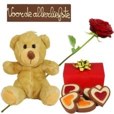 Chocolate love package for red rose (Chocolate package love)