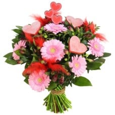 Book for love (Small bouquet of love with hearts and feathers among other things)