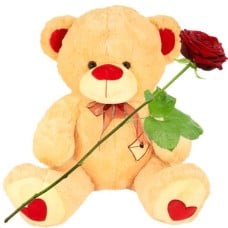 XXL teddy bear approx. 75cm tall (XXL teddy bear approx 75cm + pour red rose)