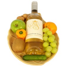 White wine fruit bowl L 30cm x W 22cm (Fruit bowl white wine)