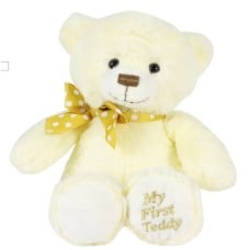 Just pregnant gift "My first Teddy" 28 cm (Cream - white teddy bear My first Teddy)