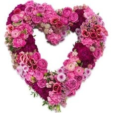 Heart shape pink flowers