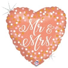 Mr and Mrs heart balloon helium