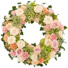 Funeral Wreath Ajour pink â€“ white
