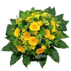 Funeral arrangement of yellow flowers (Standard (S))