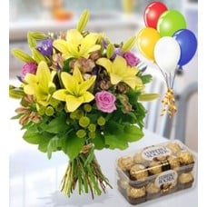 Flowers, Chocolates And Balloons