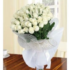Cool Heather (40 White Roses)