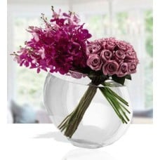 Honorable Purple (18 Purple Roses , 10 Purple Mokara Orchids)