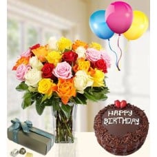 Mixed Roses Birthday Combo