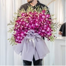 80 Purple Orchids Bouquet (Classic)