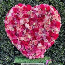 200 Roses In Heart Shape (Classic)