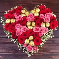 Flowers Heart Shape Arrangement (Classic)