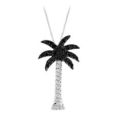14K White Gold 1/10 Ct.Tw. Diamond Palm Tree Pendant