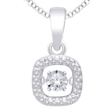 Sterling Silver Moving Diamond Accent Fashion Pendant(02)