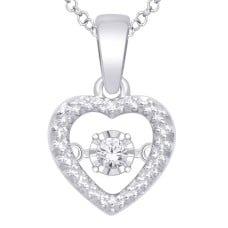 Sterling Silver Moving Diamond Accent Fashion Pendant(03)