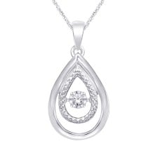 Sterling Silver Moving Diamond Accent Fashion Pendant(05)