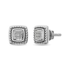 Diamond Fashion Earrings 1/20 ct tw Round-cut in Sterling Silver