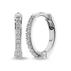 10K White Gold 1/10 Ctw Diamond Hoop Earrrings(diff style)