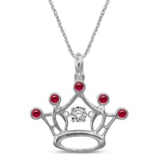 Sterling Silver 1/10 Ctw Diamond Crown Pendant
