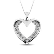 Sterling Silver Diamond Accent Heart Pendant(2)