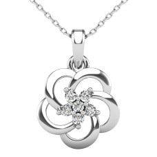 Open Flower Diamond 1/10 Ct.Tw. Pendant