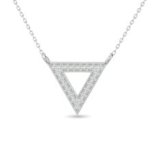 Diamond Tringle Pendant 1/10 ct tw in 10K White Gold
