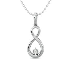Diamond 1/20 ct tw Infinity Earrings in Sterling Silver