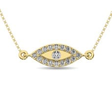 Diamond 1/10 ct tw Round Cut Fashion Necklace in 10K Yellow Gold