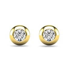 Diamond 1/10 ct tw Bezel Set Earrings in 10K Yellow Gold