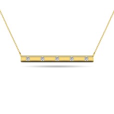 Diamond 1/20 ct tw Bar Necklace in 10K Yellow Gold(2)