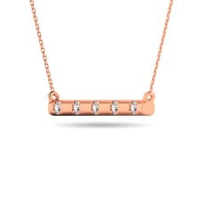 Diamond 1/20 ct tw Bar Necklace in 10K White Gold(3)