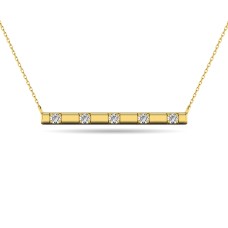 Diamond 1/20 ct tw Bar Necklace in 10K Yellow Gold(3)