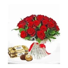 25 Red Roses An Ferro Rocher