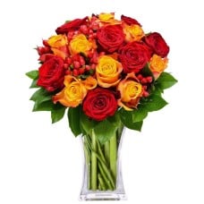 10 Red roses 10 Orange roses