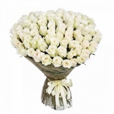 51 white Roses Bouquet