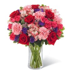 Vibrant Harmony â€“ Red Roses & Pink Carnations Vase