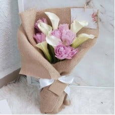 Calla Lilies with Tulips Bouquet