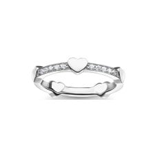 Silver Pave Heart Ring