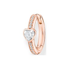 Rose Gold Heart Single Hoop Earring