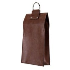 Admiral Faux Leather Brown Wine Tote