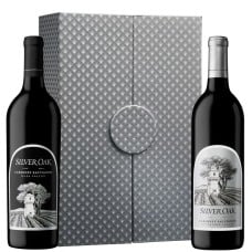 Silver Oak Alexander Valley Cab & Napa Valley Cab with Silver Gift Box