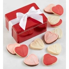 Buttercream-Frosted Heart-Shaped Sugar Cookies Gift Tin