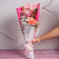 Coral Lily Flower Bouquet